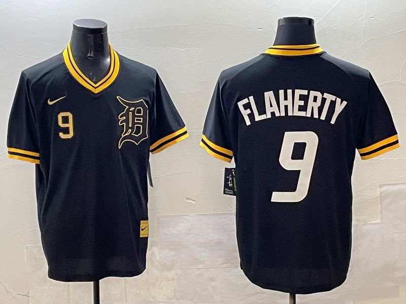 Men Detroit Tigers #9 Flaherty Black Gold Game 2025 Nike MLB Jersey style 1->colorado rockies->MLB Jersey